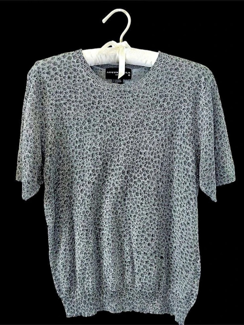 Gray Animal Print Short Sleeve Top